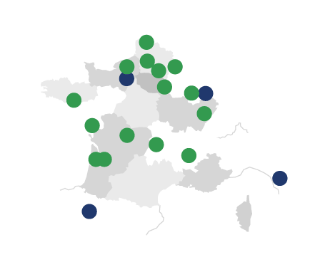 Illustration : carte du réseau de repreneurs