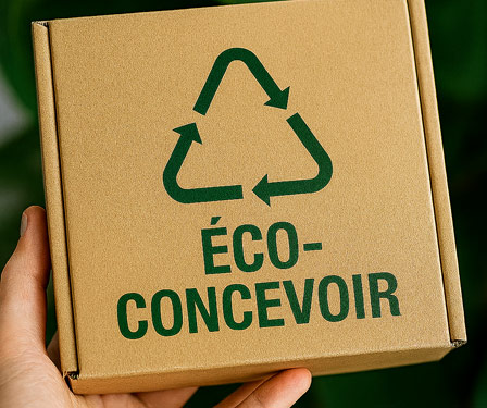 Photo : Cartons avec logo éco-concevoir